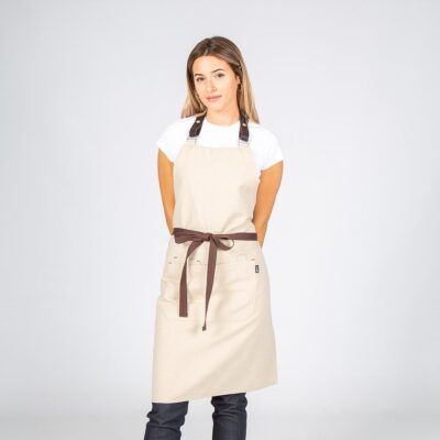 Delantal Con Peto Beige Tirante Piel Gary´s ( 100019 )