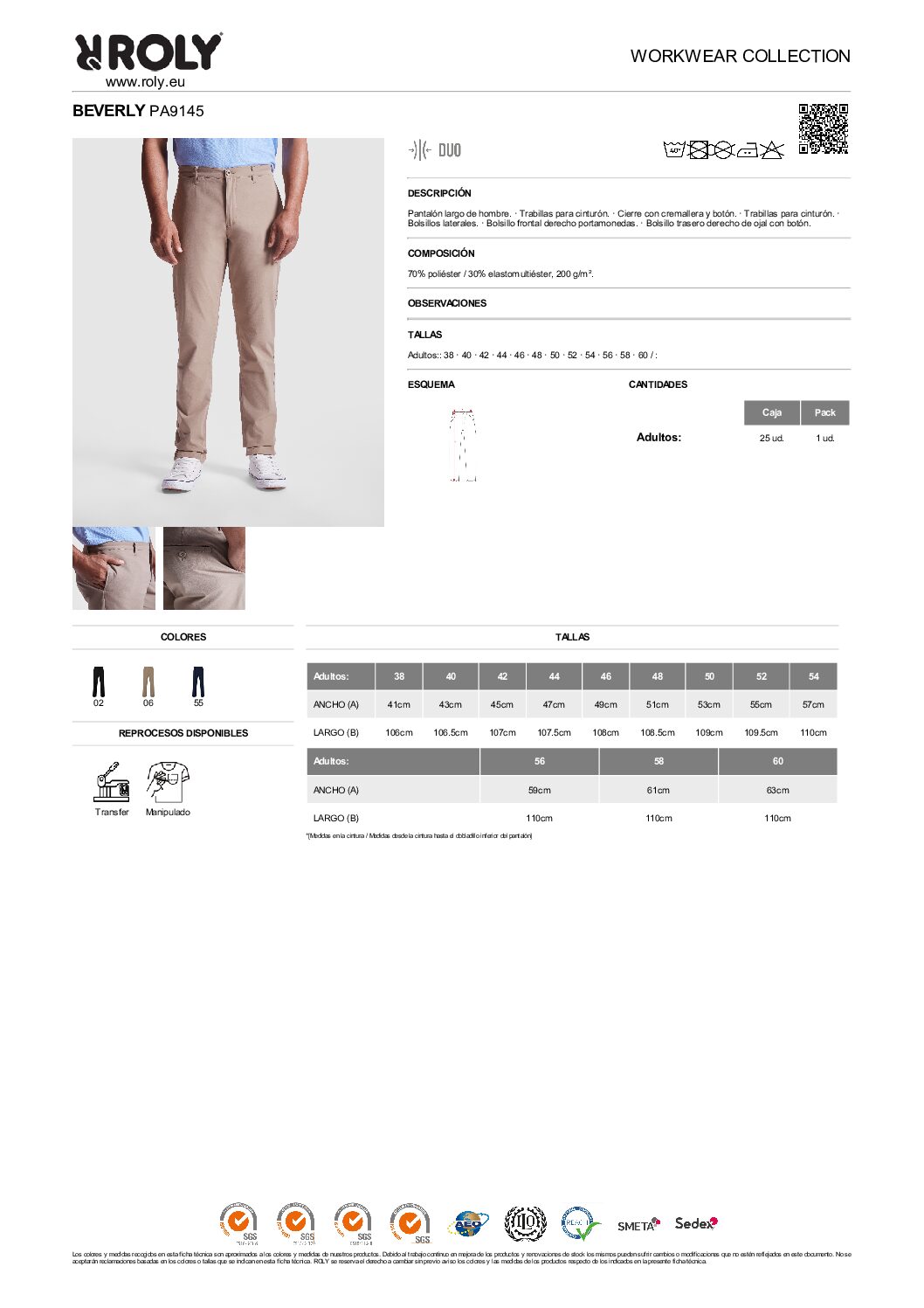 Pantalón Casual de Hombre Beverly Roly (9145) - Imagen 5
