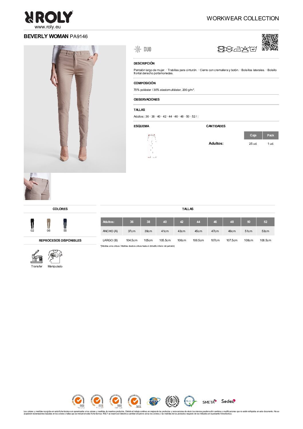 Pantalón Casual de Mujer Beverly Woman Roly (9146) - Imagen 4