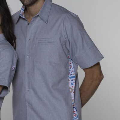 Camisa Cocina Hombre Detalle Sublimado Étnico (LX33P9-01)