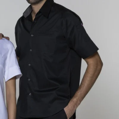 Camisa Cocina Hombre Manga Corta Sarga Alta Temperatura (3233R5)