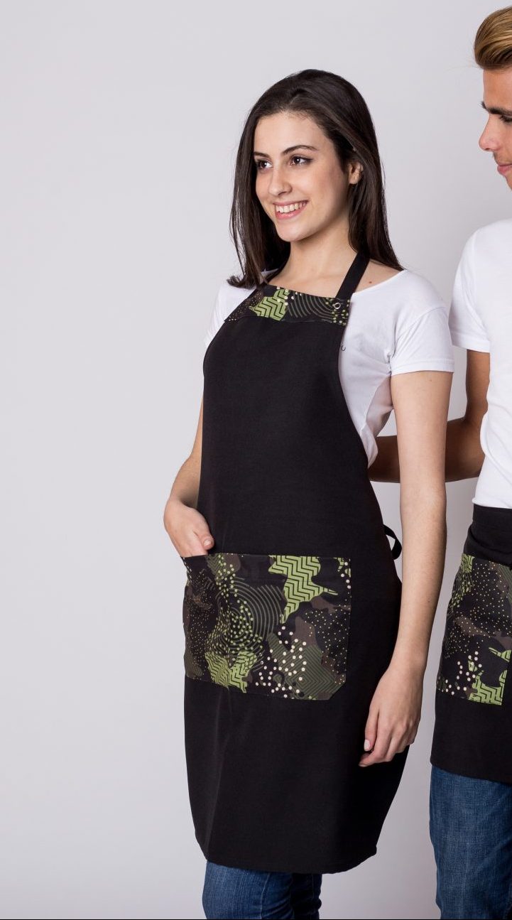 Delantal Negro Con Camuflaje (OT-DX52ST02)