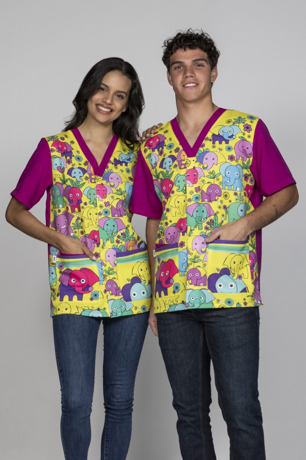 Casaca Unisex Manga Corta «Elefantes De Colores» Magasa (SX33ST22)