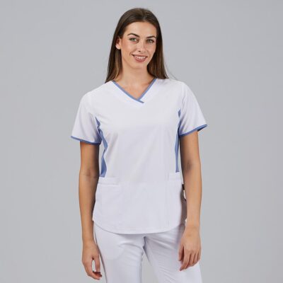 Blusa Mujer Escote Pico Combinada M/C Cleo Gary´s (600095)