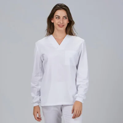 Blusa Sanitario Unisex Pico M/L Puño Acrilio Gary´s (608301)